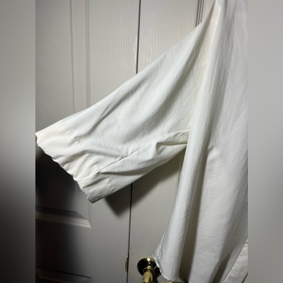 My Kinda Gal Vintage Cream Blouse Black Paisley Shoulder Pads Made in USA L - Picture 4 of 15